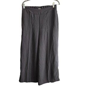 Madewell Black Flowy Goucho Cropped Crepe Capri Pant